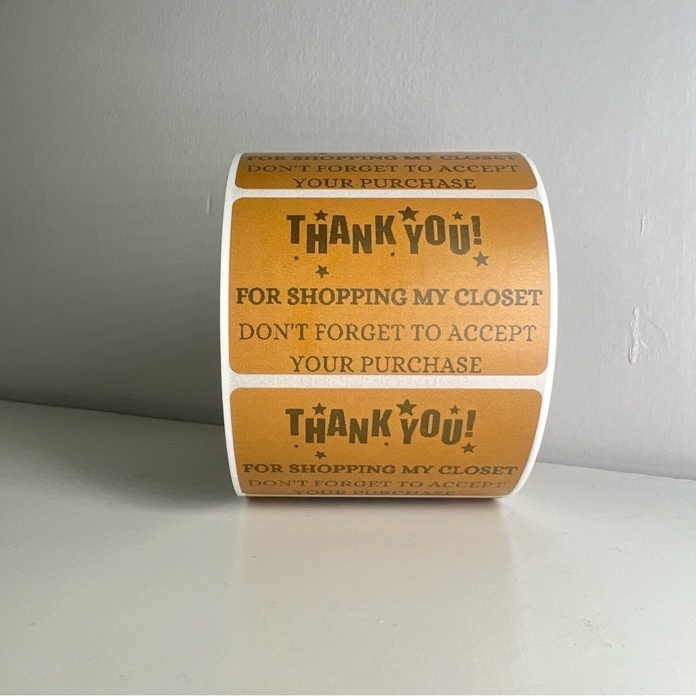 Thank You for shopping my closet  2" Stickers labels (100 roll ) NWT​ - Picture 3 of 6